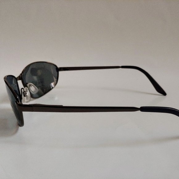 NWT Vintage 90's Large Rectangle Metal Sports Polarized Sunglass (Dark.Gunmetal) - Picture 2 of 4